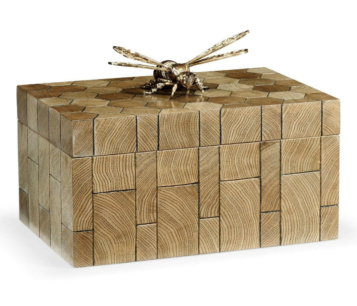Jonathan Charles Decorative Bee Box in Oyster Honeycomb.