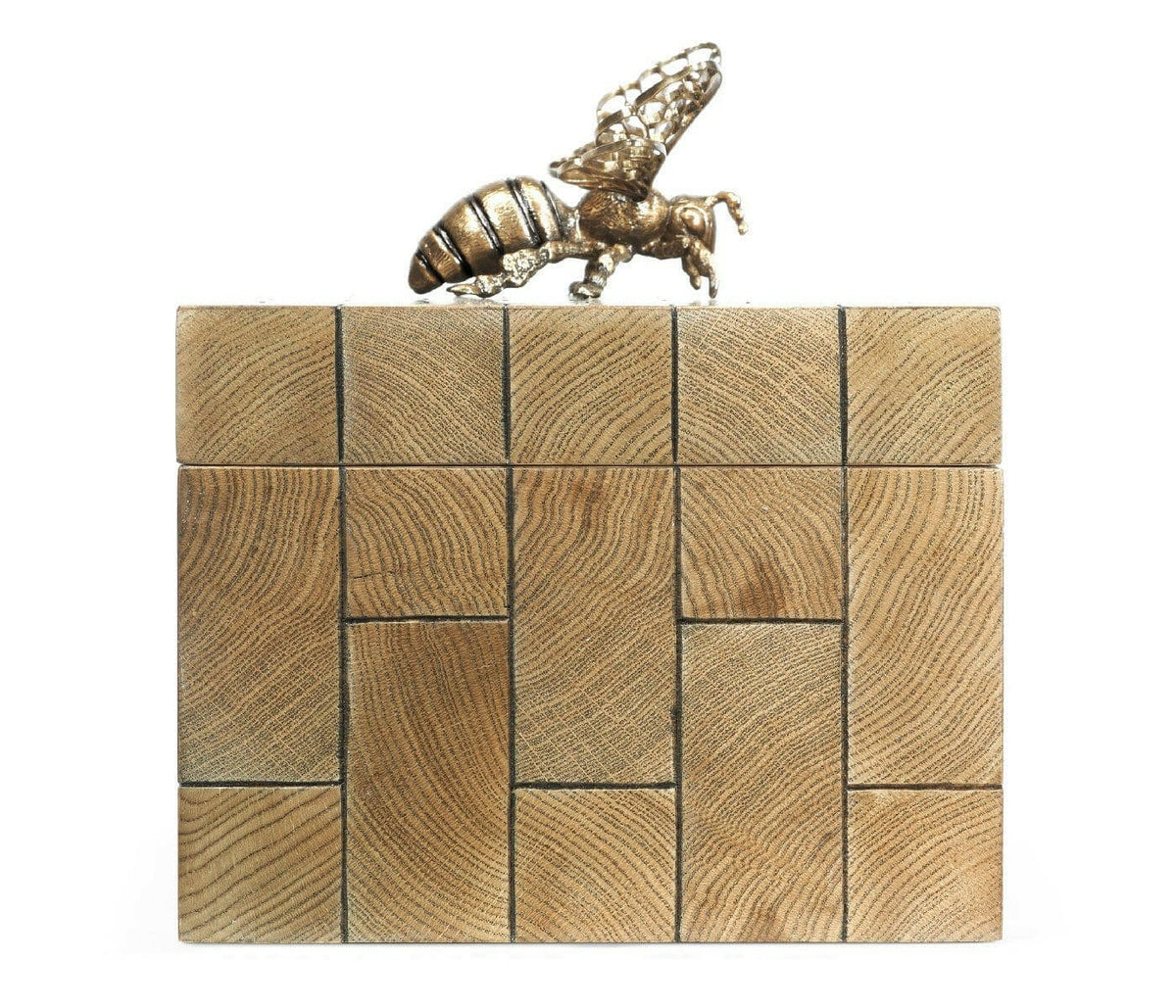 Jonathan Charles Decorative Bee Box in Oyster Honeycomb.