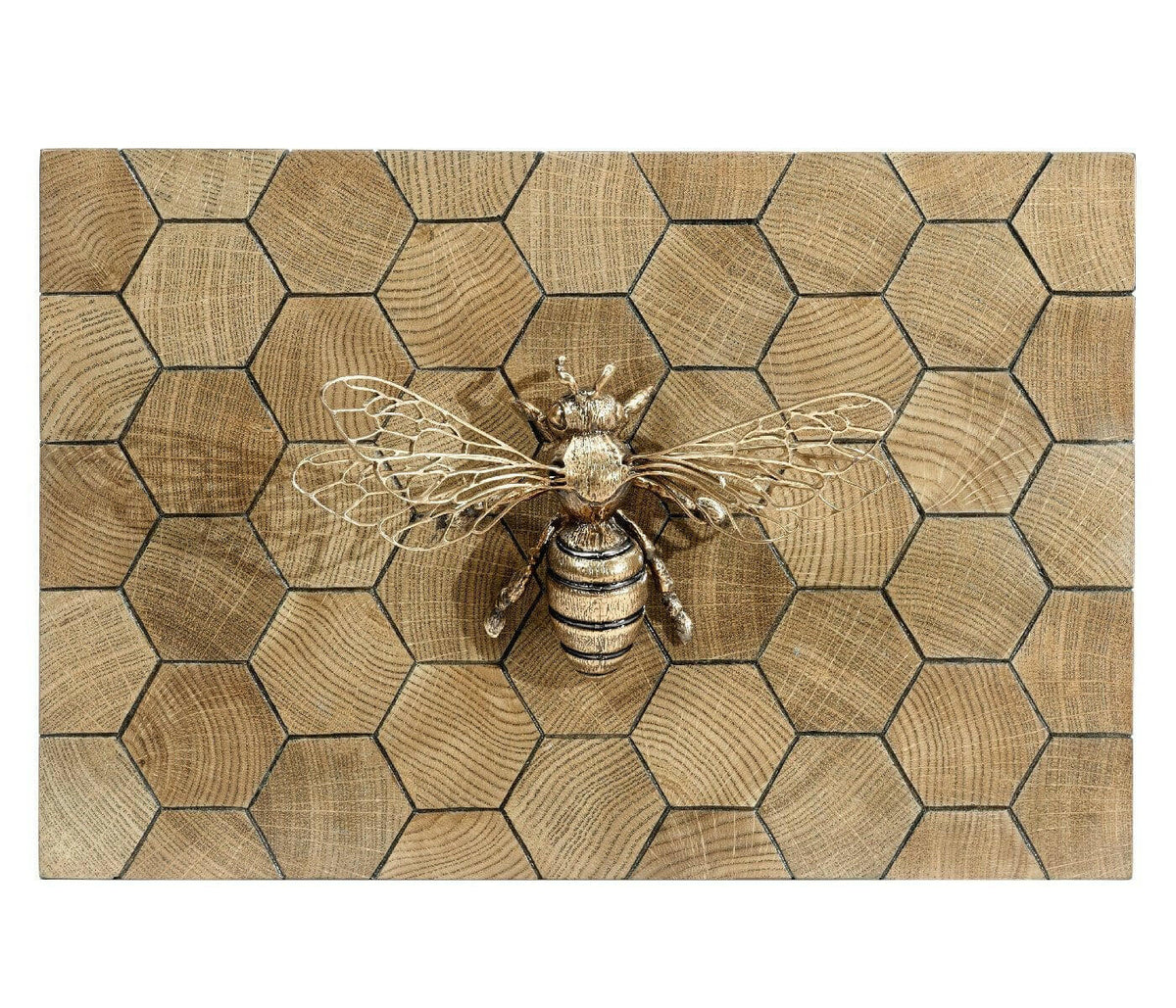 Jonathan Charles Decorative Bee Box in Oyster Honeycomb.