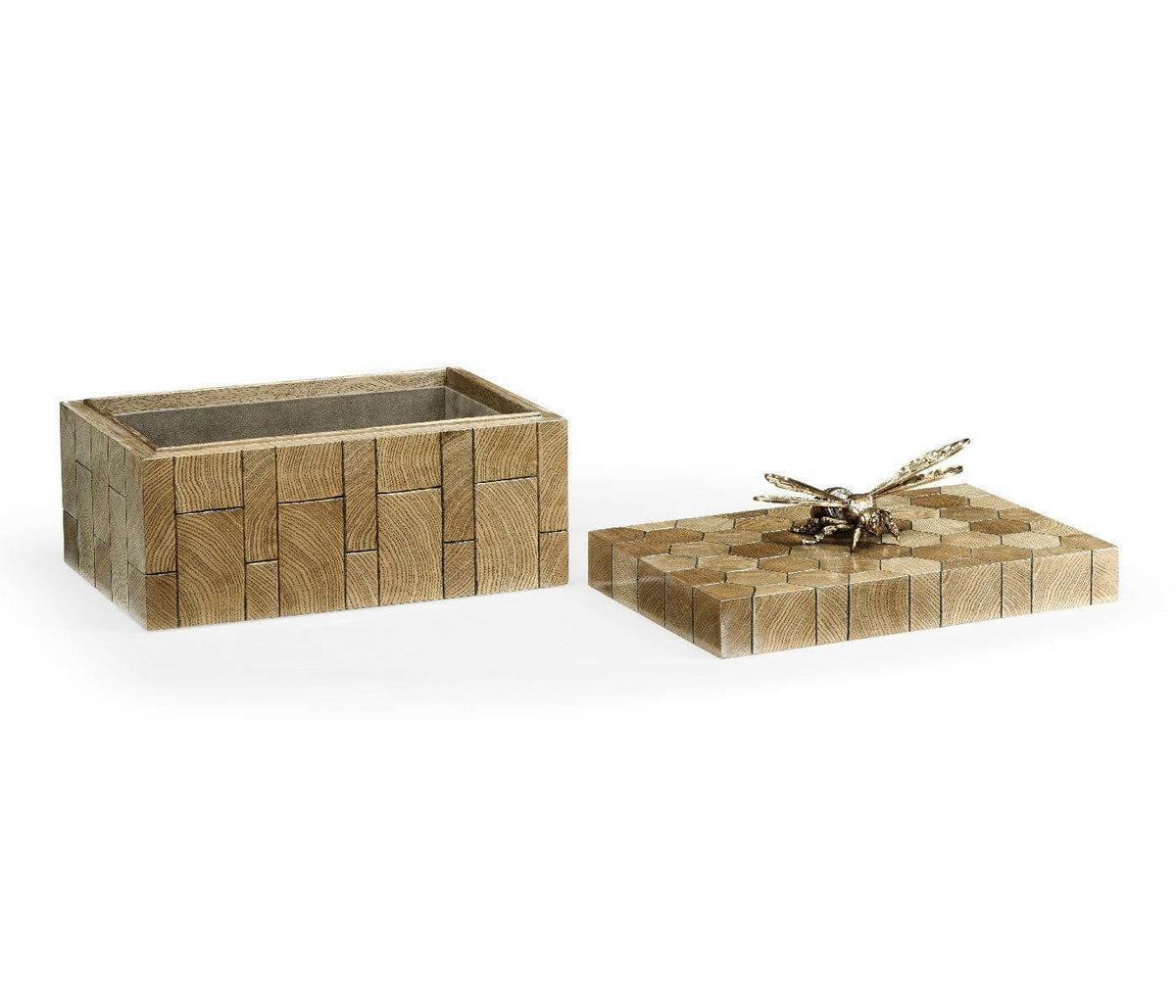 Jonathan Charles Decorative Bee Box in Oyster Honeycomb.