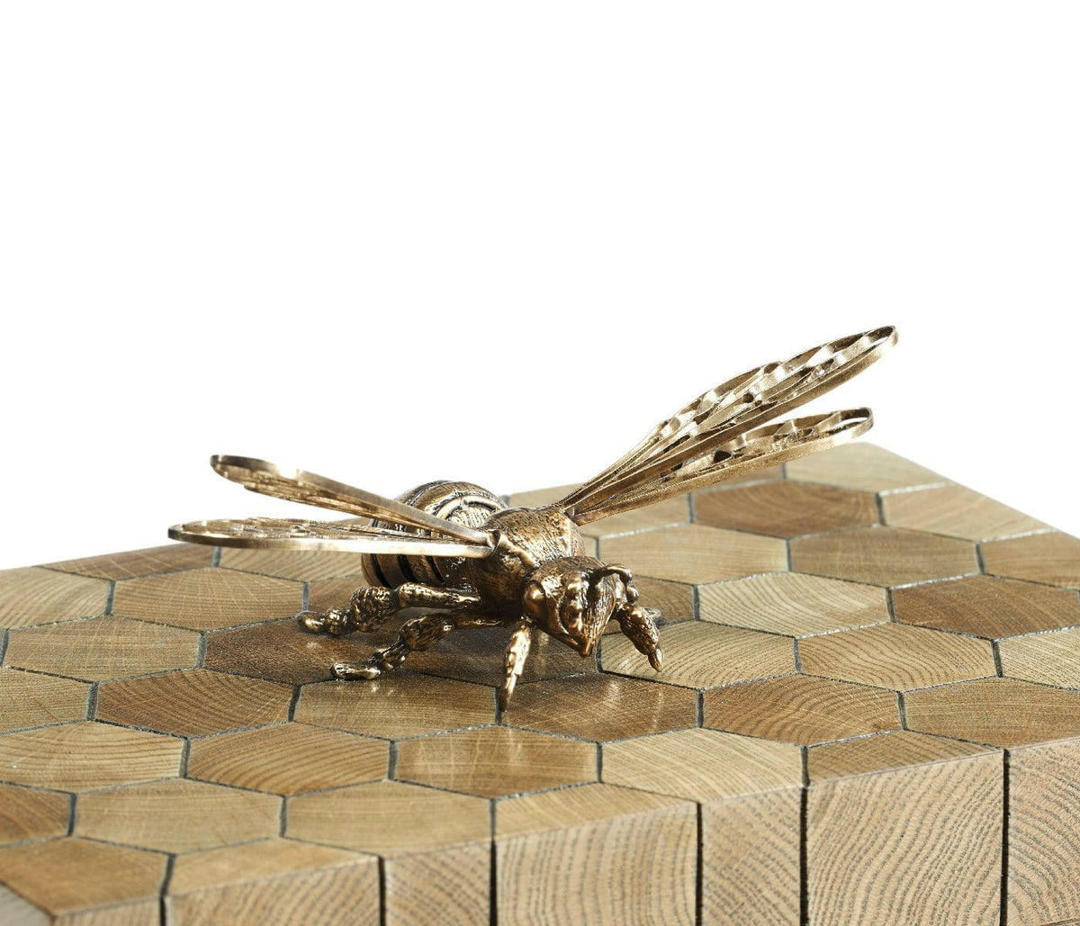 Jonathan Charles Decorative Bee Box in Oyster Honeycomb.