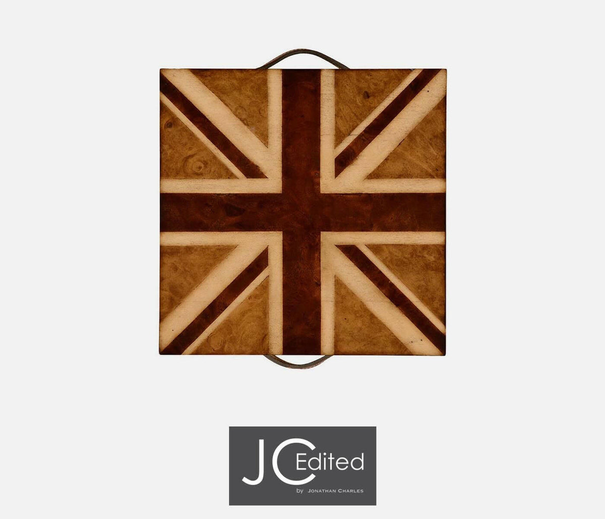 Jonathan Charles Decorative Box Union Jack in Medium Walnut.
