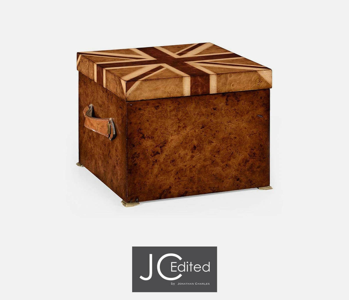 Jonathan Charles Decorative Box Union Jack in Medium Walnut.