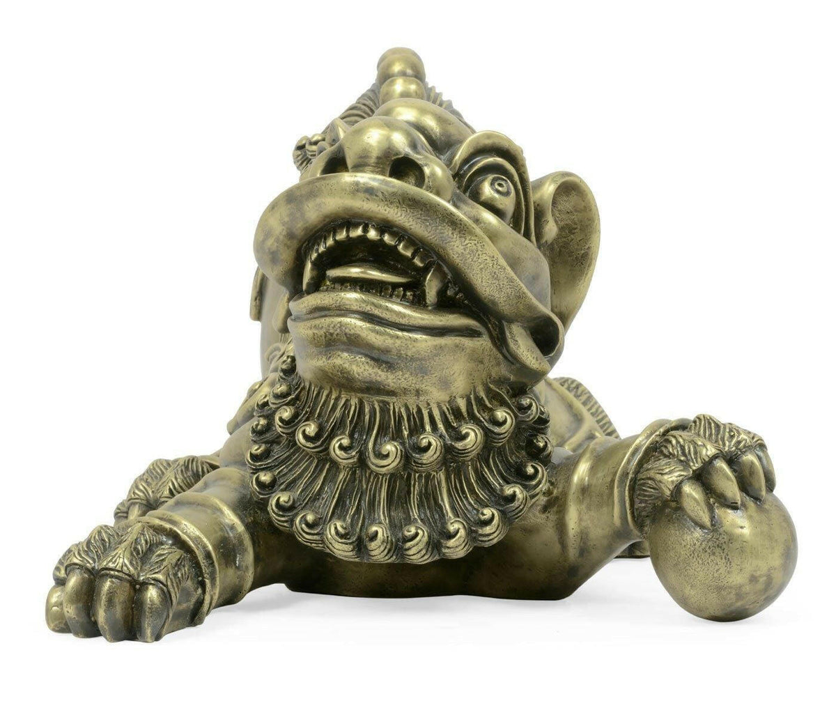 Jonathan Charles Foo Dog Ornament - Antique Brass.