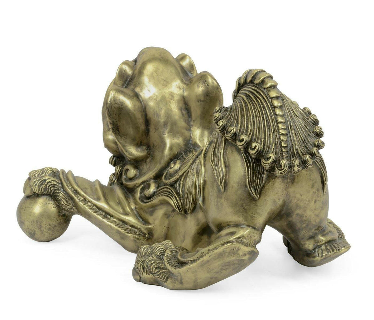 Jonathan Charles Foo Dog Ornament - Antique Brass.