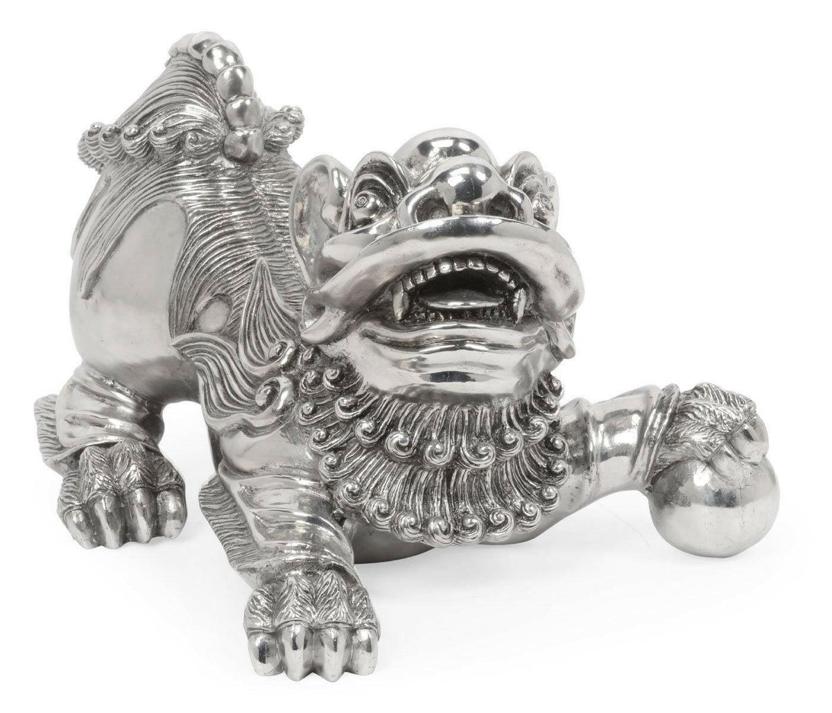 Jonathan Charles Foo Dog Ornament - Stainless Steel.