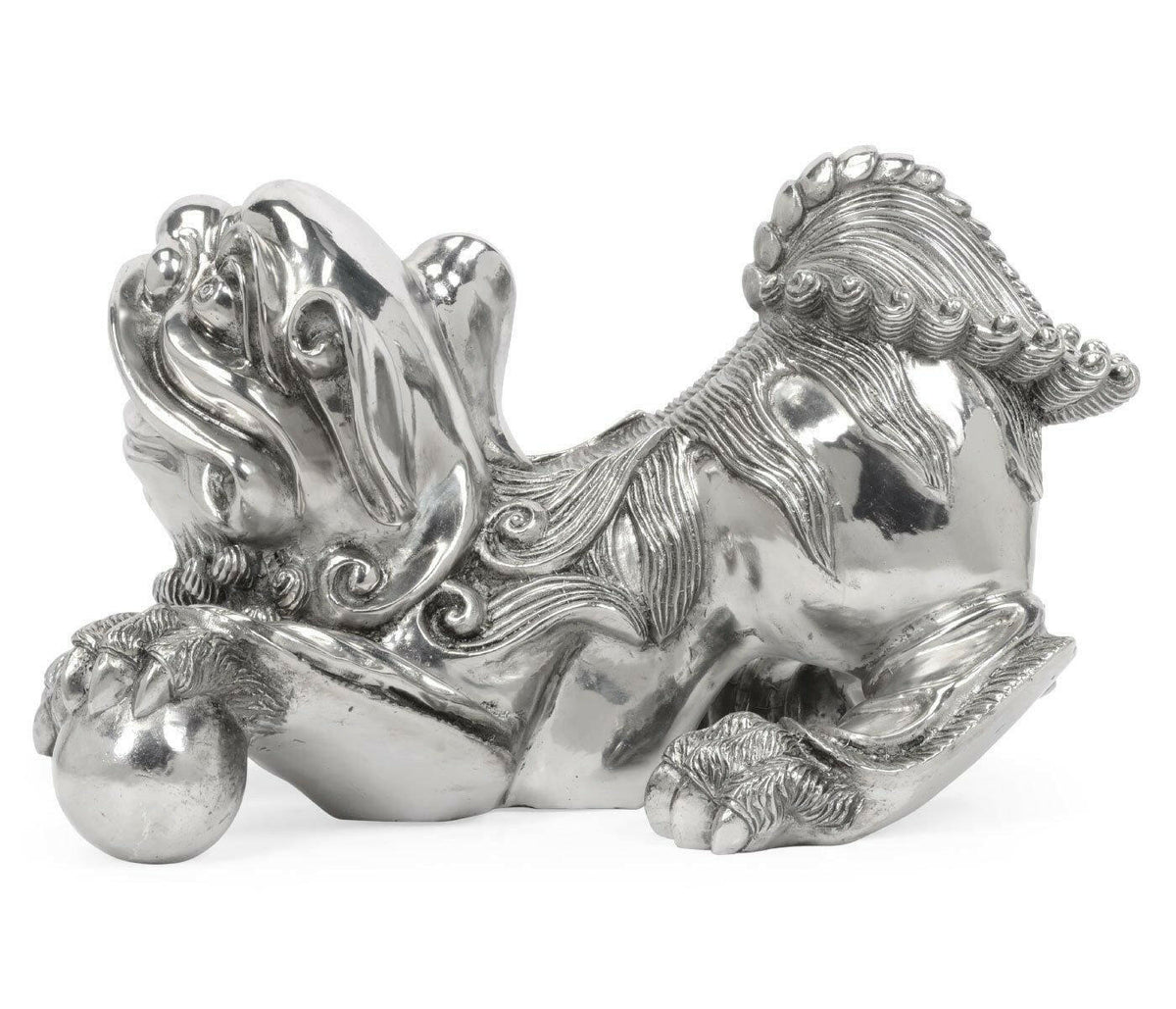 Jonathan Charles Foo Dog Ornament - Stainless Steel.