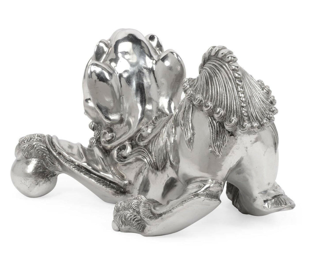 Jonathan Charles Foo Dog Ornament - Stainless Steel.