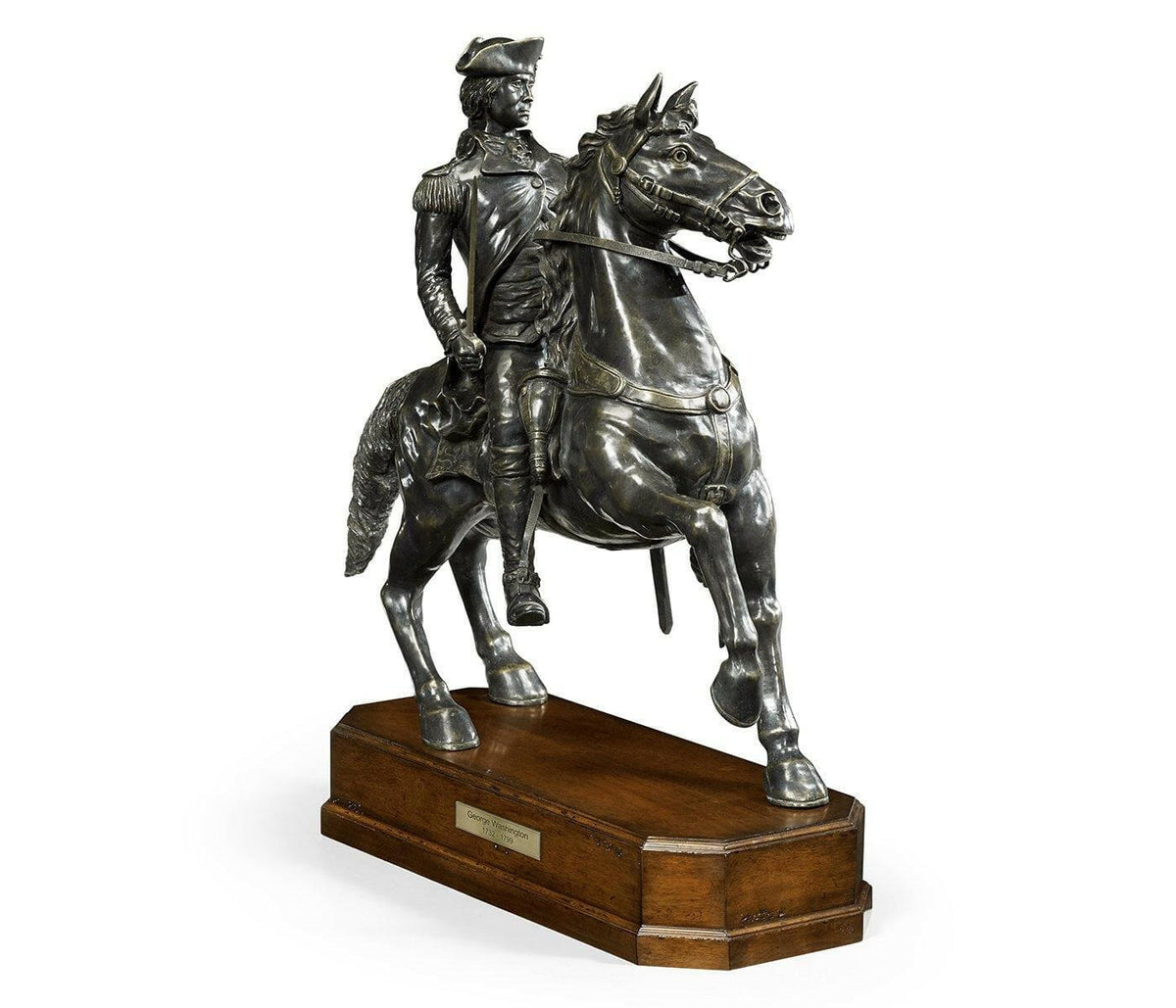 Jonathan Charles George Washington on Horse Statue on Base.