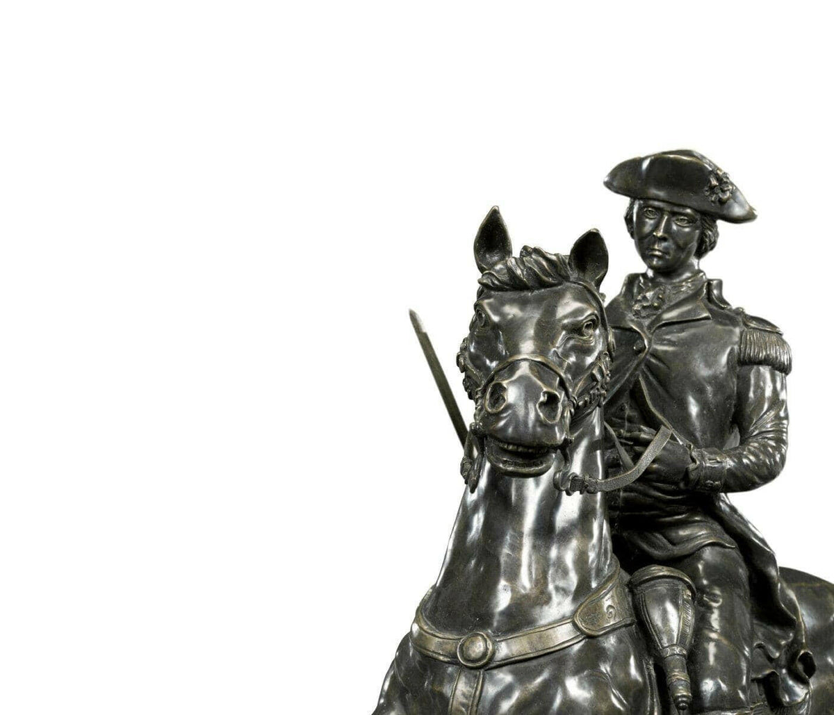 Jonathan Charles George Washington on Horse Statue on Base.