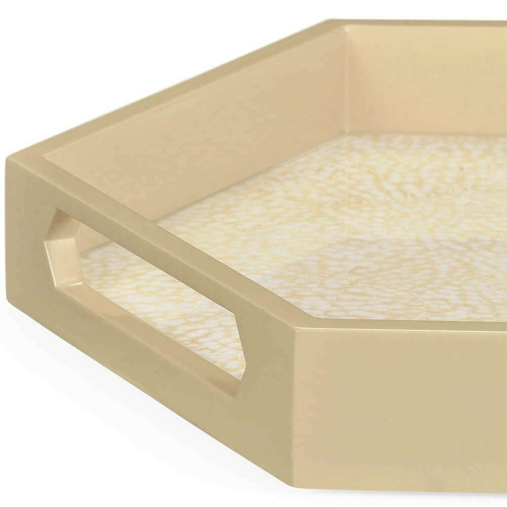 Jonathan Charles Hexagonal Serving Tray Oriental.