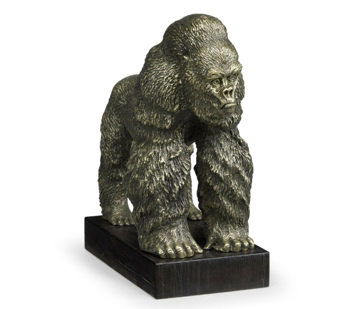 Jonathan Charles King Kong Statue on Base - Light Brass.