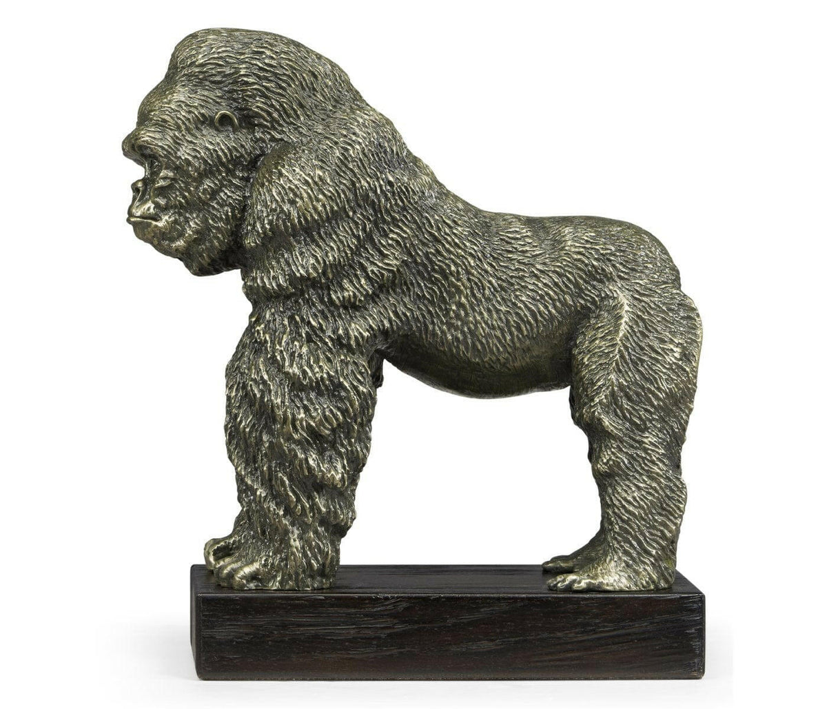 Jonathan Charles King Kong Statue on Base - Light Brass.