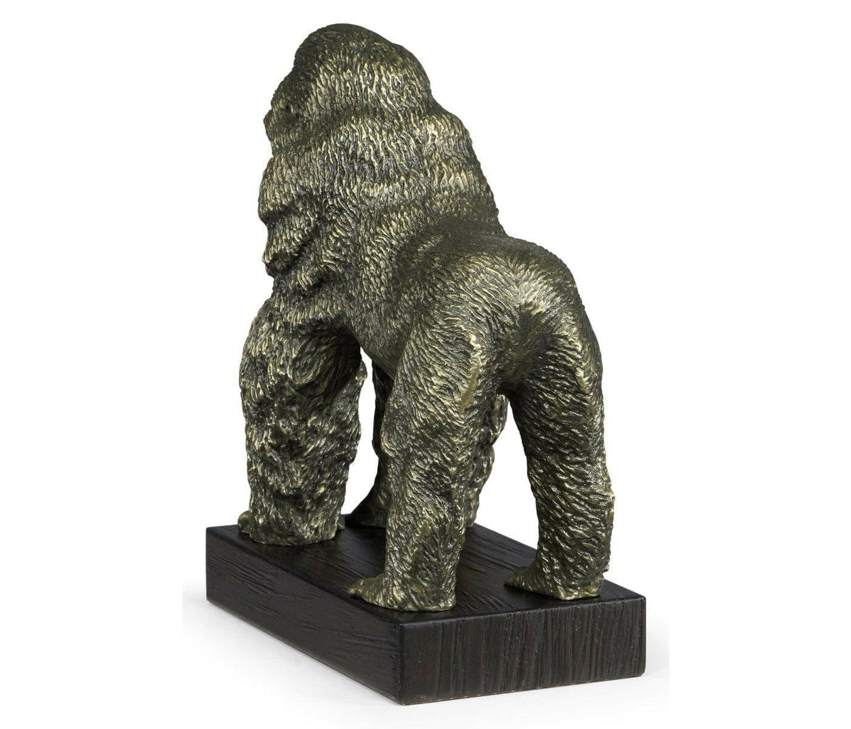 Jonathan Charles King Kong Statue on Base - Light Brass.
