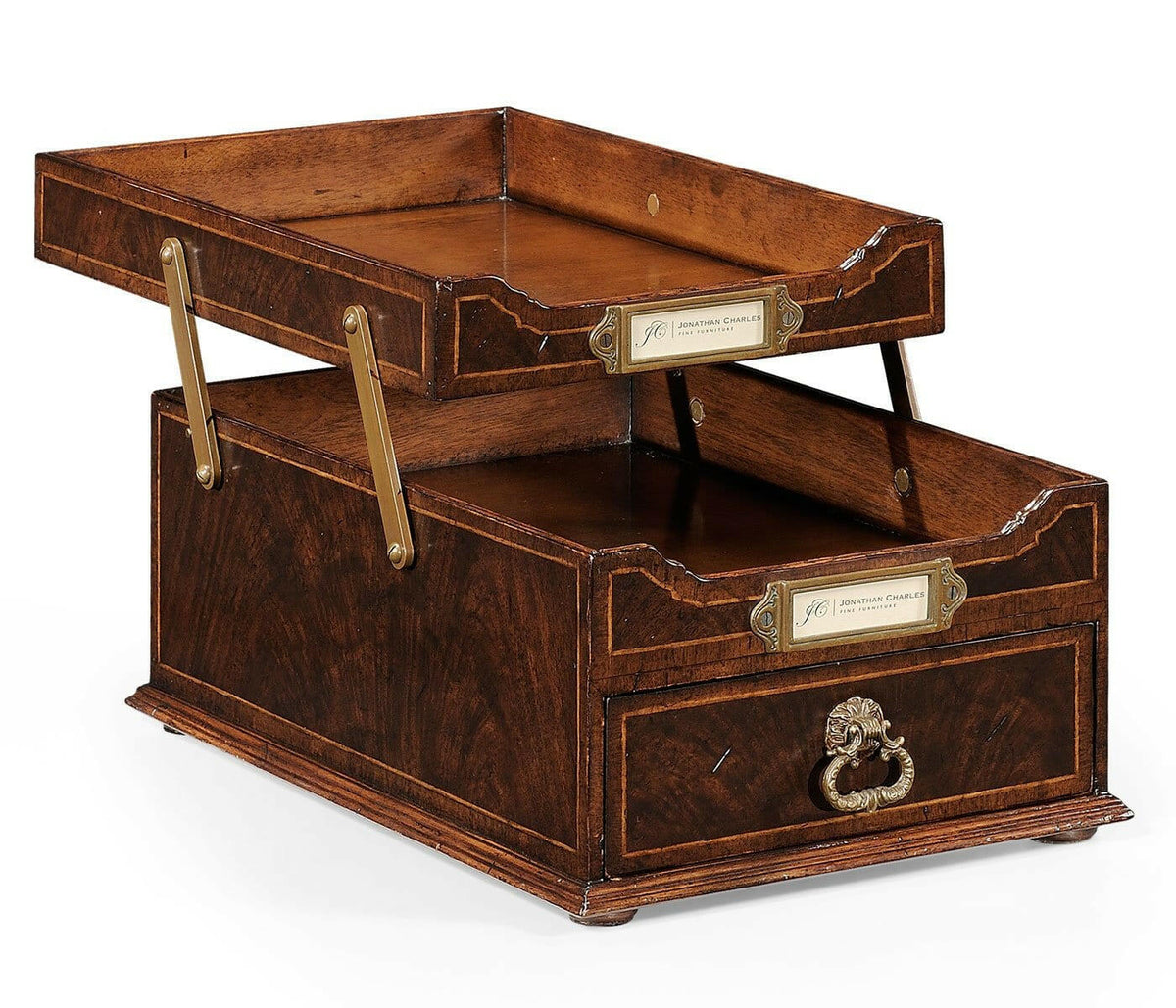 Jonathan Charles Letter Tray Victorian with Drawer - American Walnut.