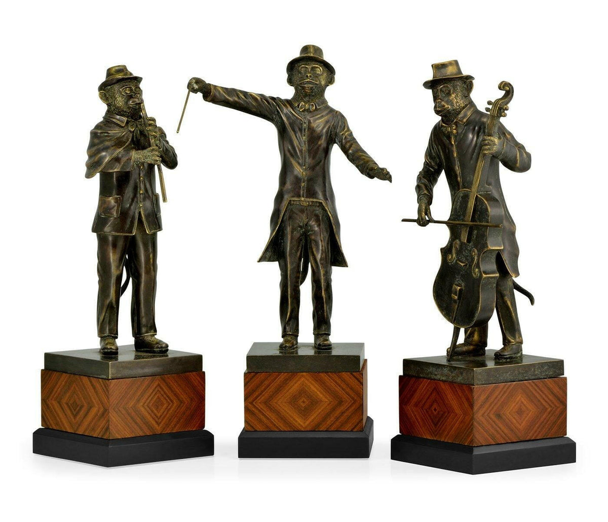 Jonathan Charles Monkey Orchestra Trio Figurine Set.
