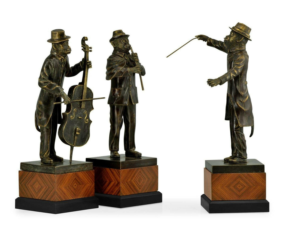 Jonathan Charles Monkey Orchestra Trio Figurine Set.