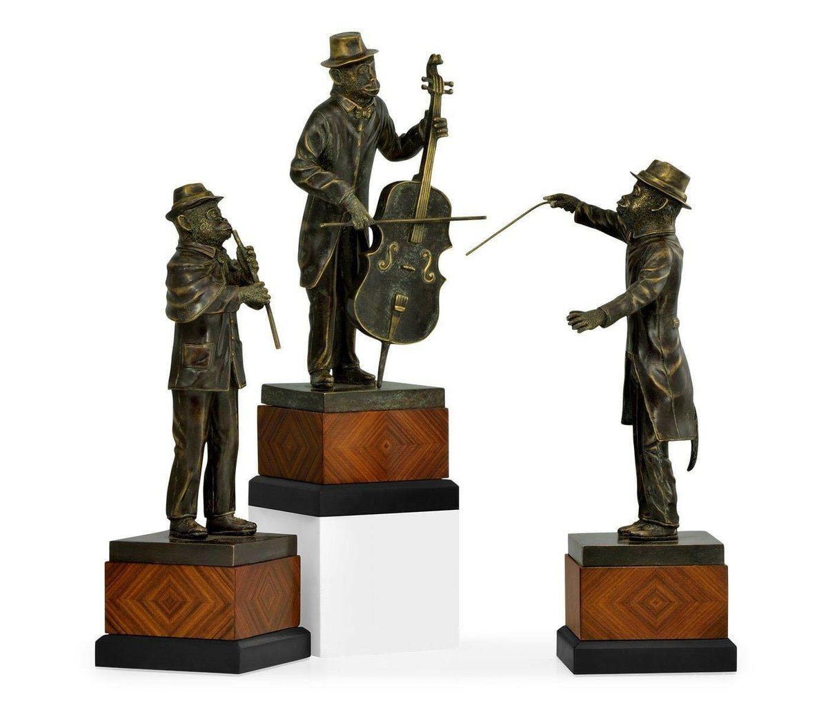 Jonathan Charles Monkey Orchestra Trio Figurine Set.