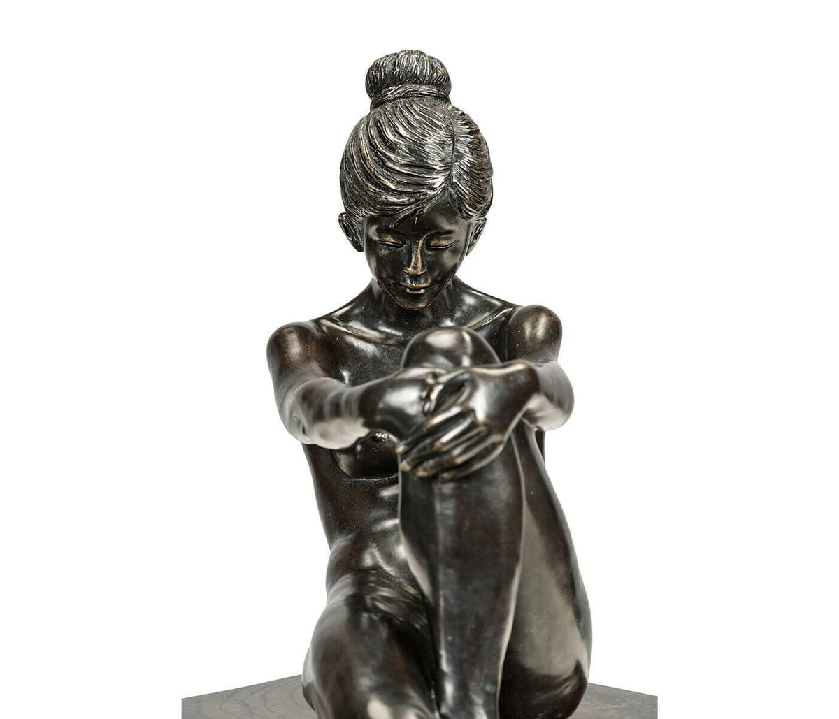 Jonathan Charles Nude Girl Figurine Bookends - Dark Bronze.