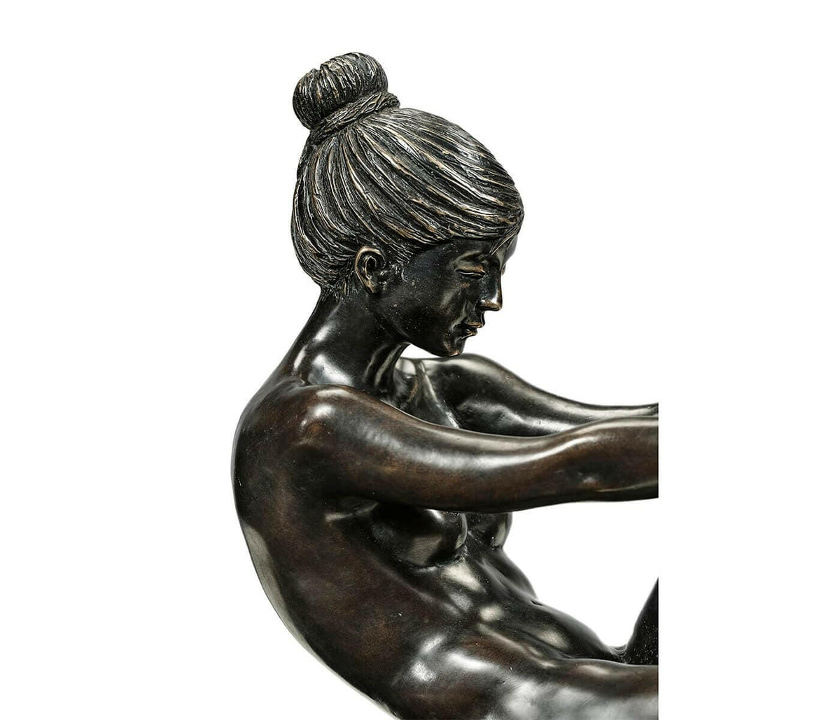 Jonathan Charles Nude Girl Figurine Bookends - Dark Bronze.