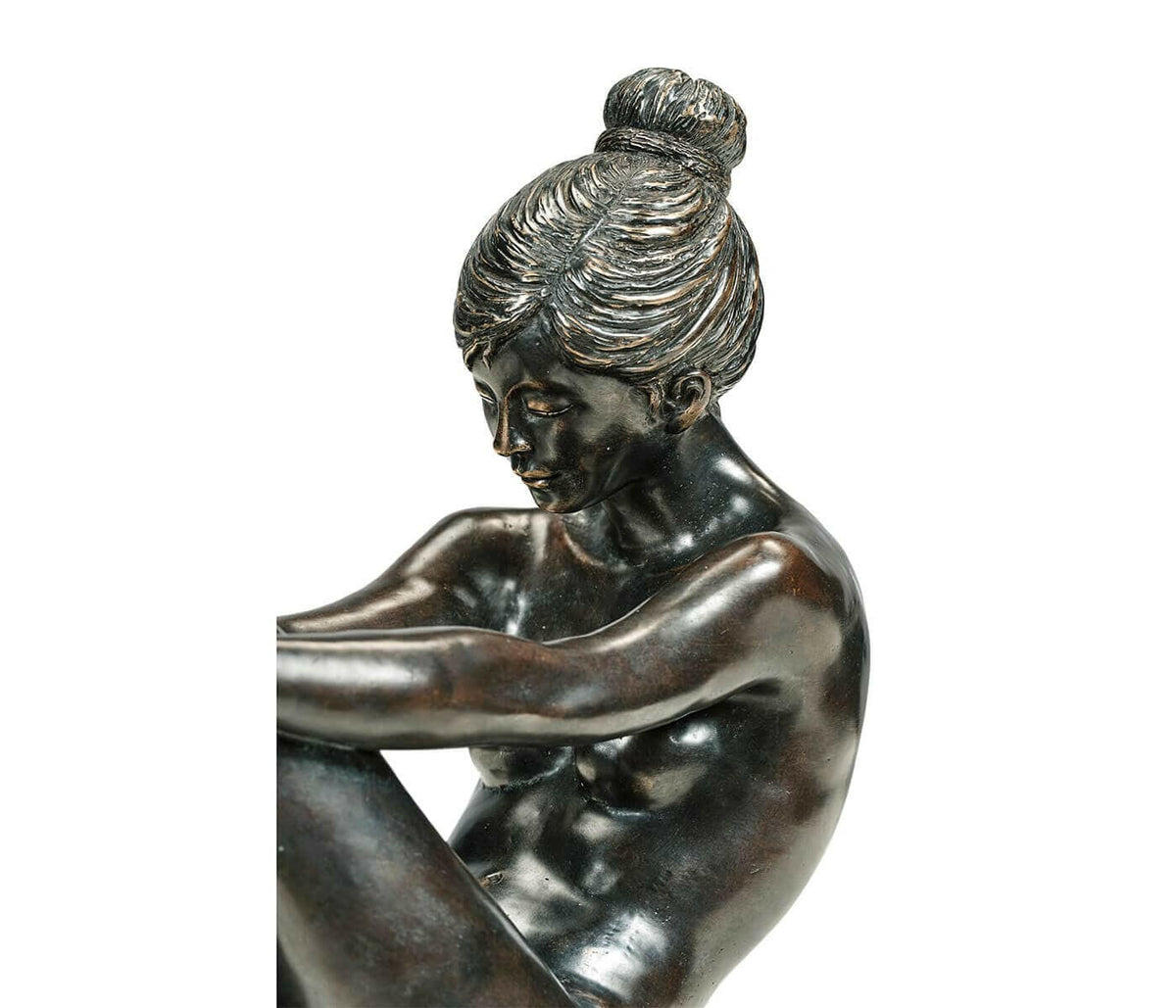 Jonathan Charles Nude Girl Figurine Bookends - Dark Bronze.