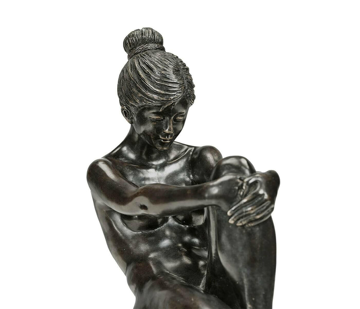 Jonathan Charles Nude Girl Figurine Bookends - Dark Bronze.