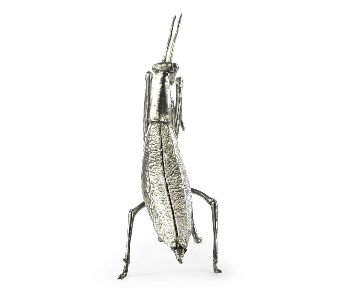 Jonathan Charles Praying Mantis Figurine in White Brass.