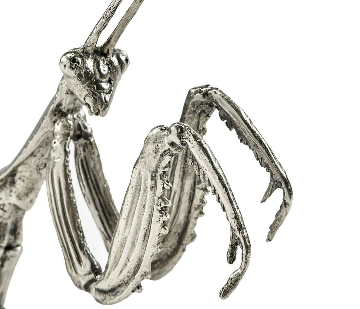 Jonathan Charles Praying Mantis Figurine in White Brass.