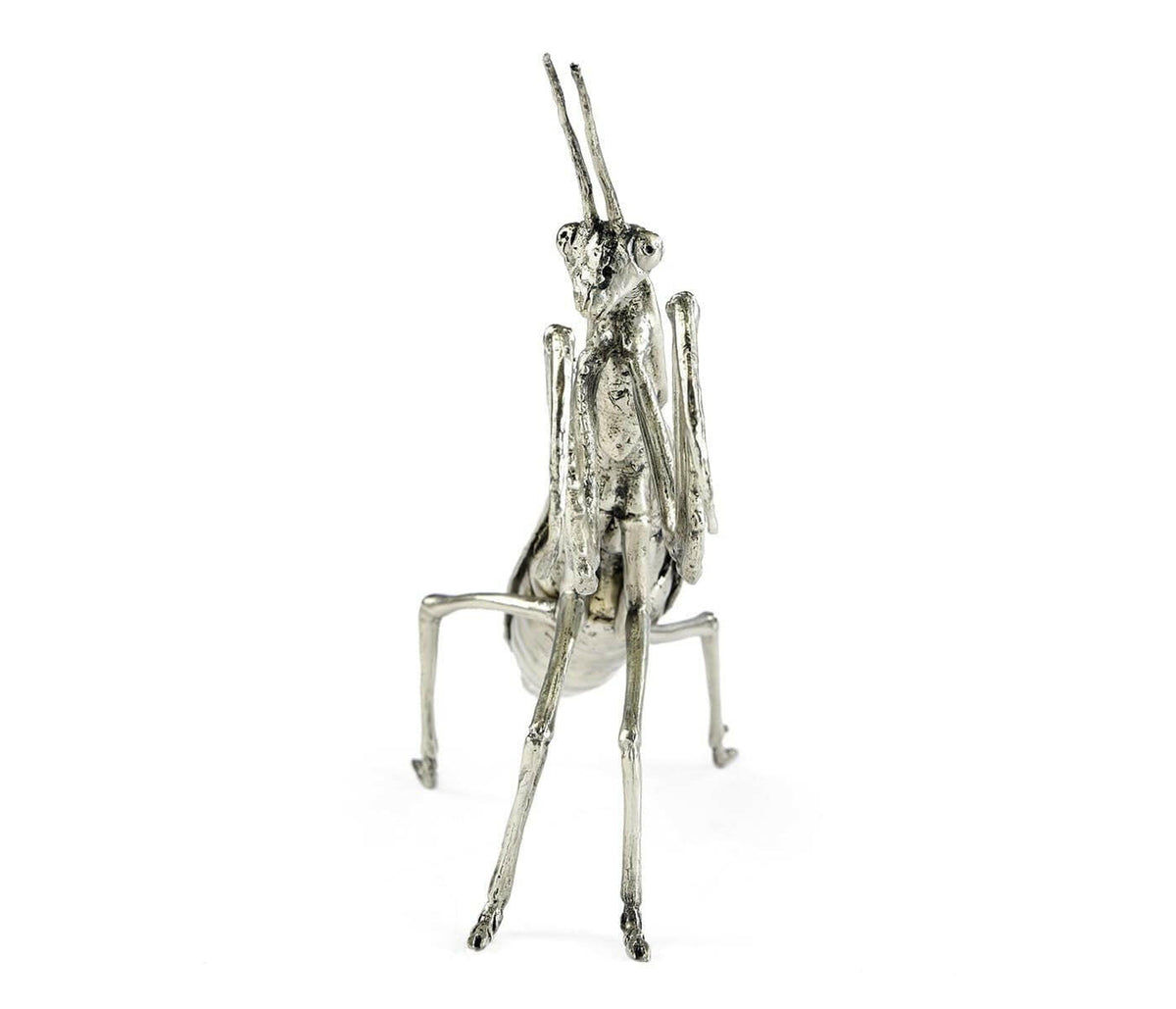 Jonathan Charles Praying Mantis Figurine in White Brass.