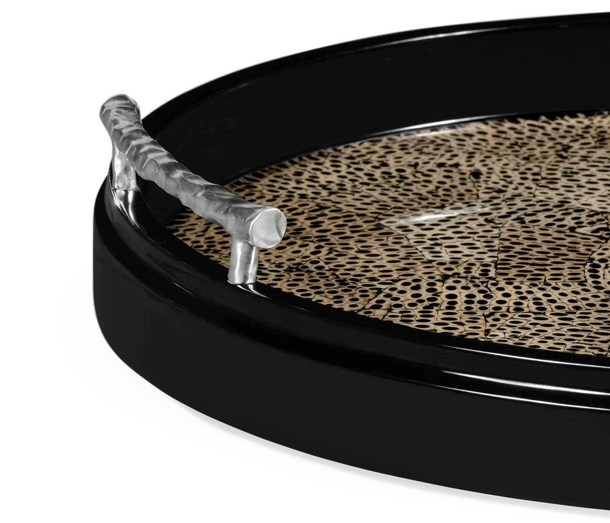 Jonathan Charles Round Tray Oriental - Midnight Eggshell.