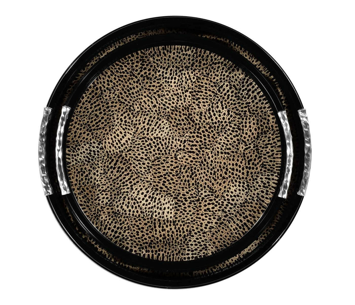 Jonathan Charles Round Tray Oriental - Midnight Eggshell.