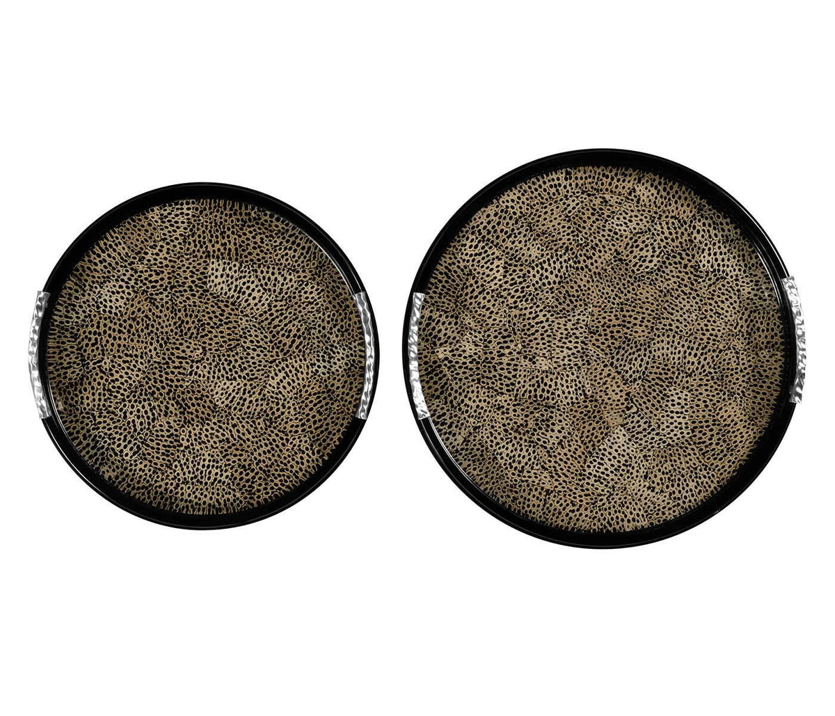 Jonathan Charles Round Tray Oriental - Midnight Eggshell.