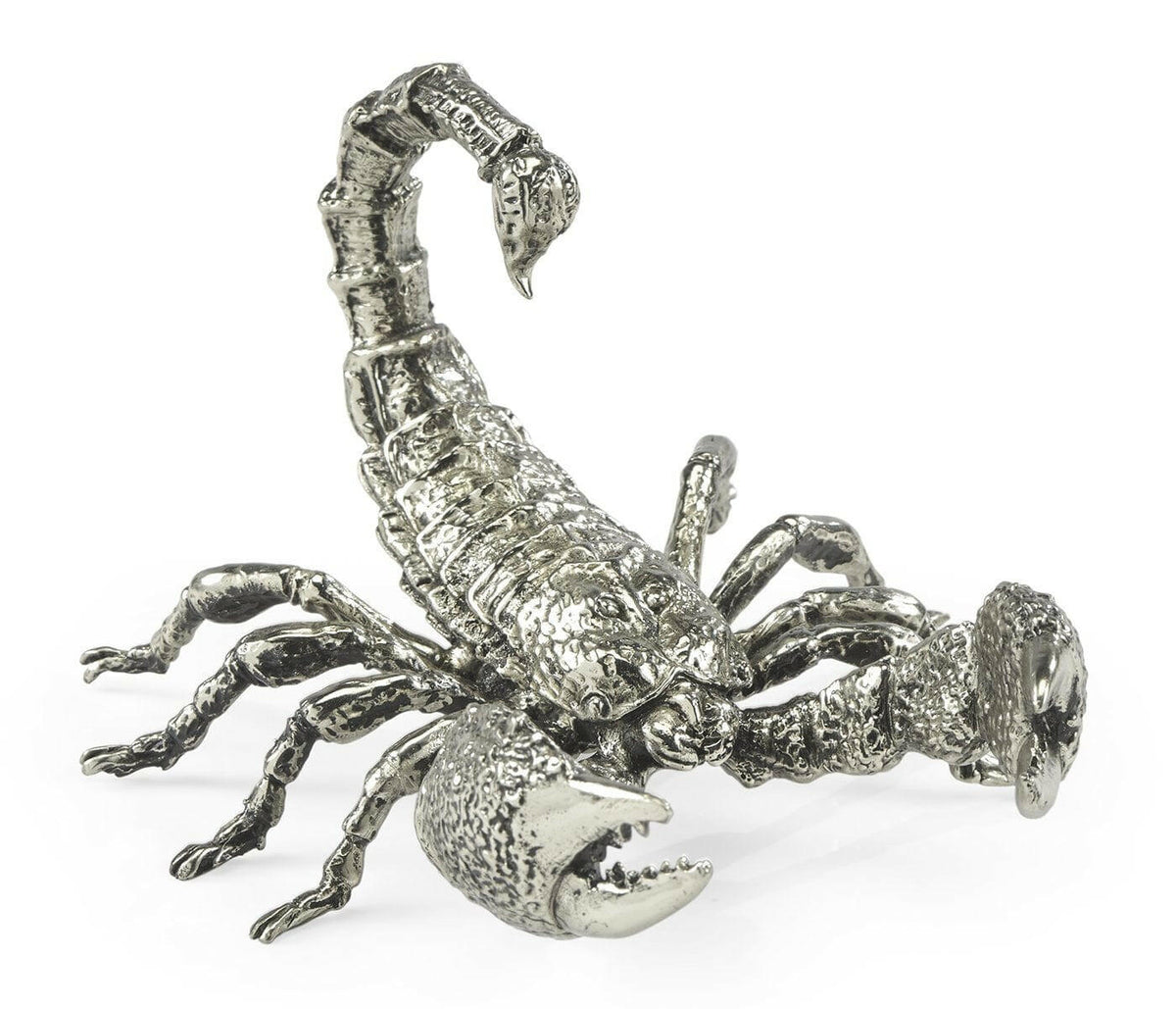 Jonathan Charles Scorpion Figurine in White Brass.