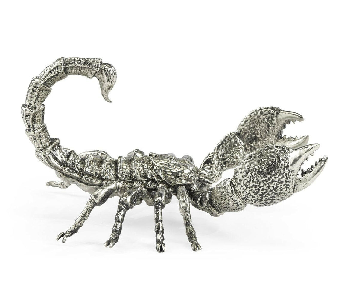 Jonathan Charles Scorpion Figurine in White Brass.