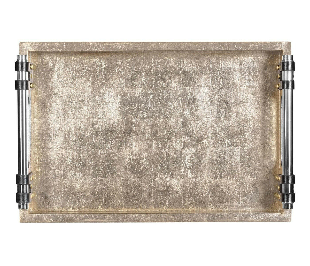Jonathan Charles Serving Tray Oriental in Silver Espresso.