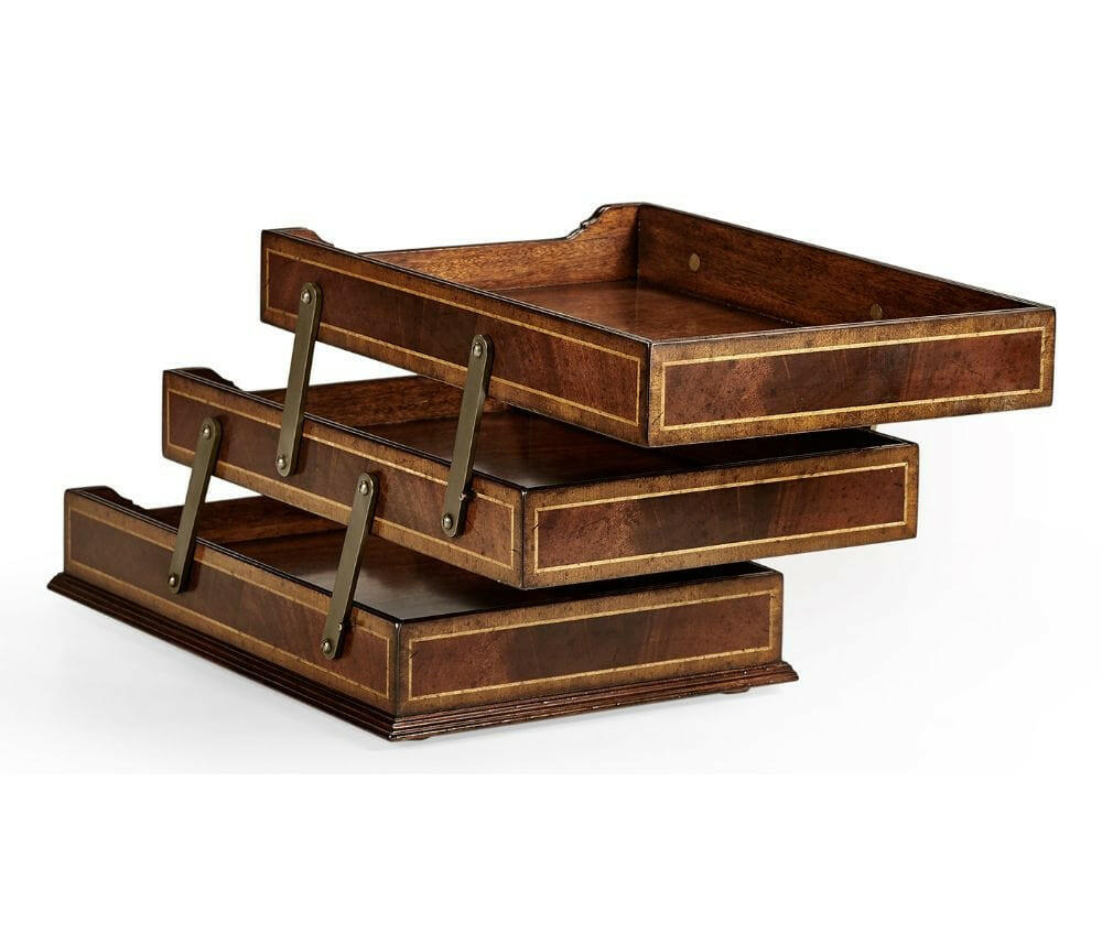 Jonathan Charles Triple Letter Tray Victorian.