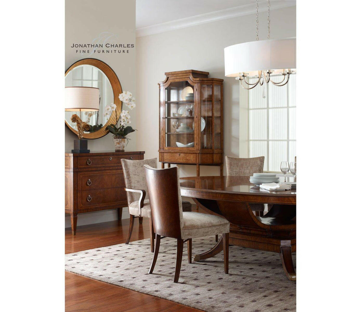 Biedermeier Oval Walnut Dining Table.