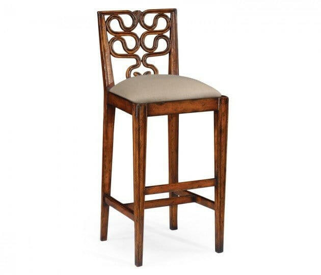 Jonathan Charles Bar Stool Serpentine in Walnut - Mazo.