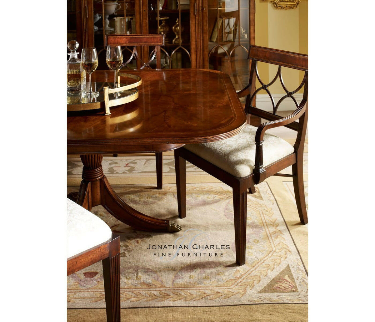 Jonathan Charles Dining Armchair Georgian in Antique Mahogany - Mazo.