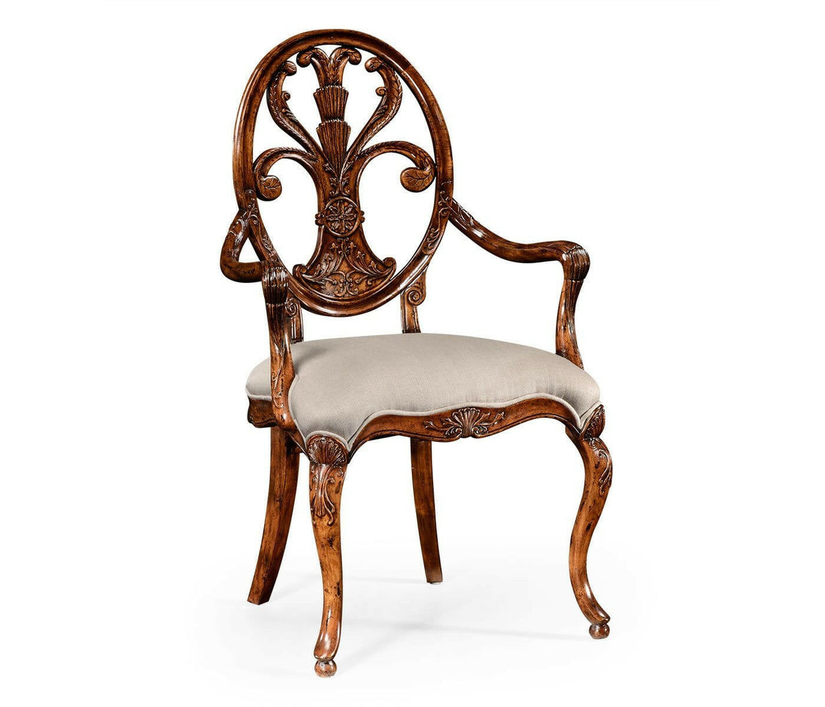 Jonathan Charles Dining Armchair Sheraton in Walnut - Mazo.