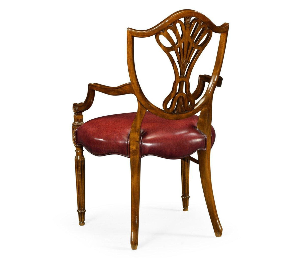 Jonathan Charles Dining Armchair Shield Back Renaissance in Leather.