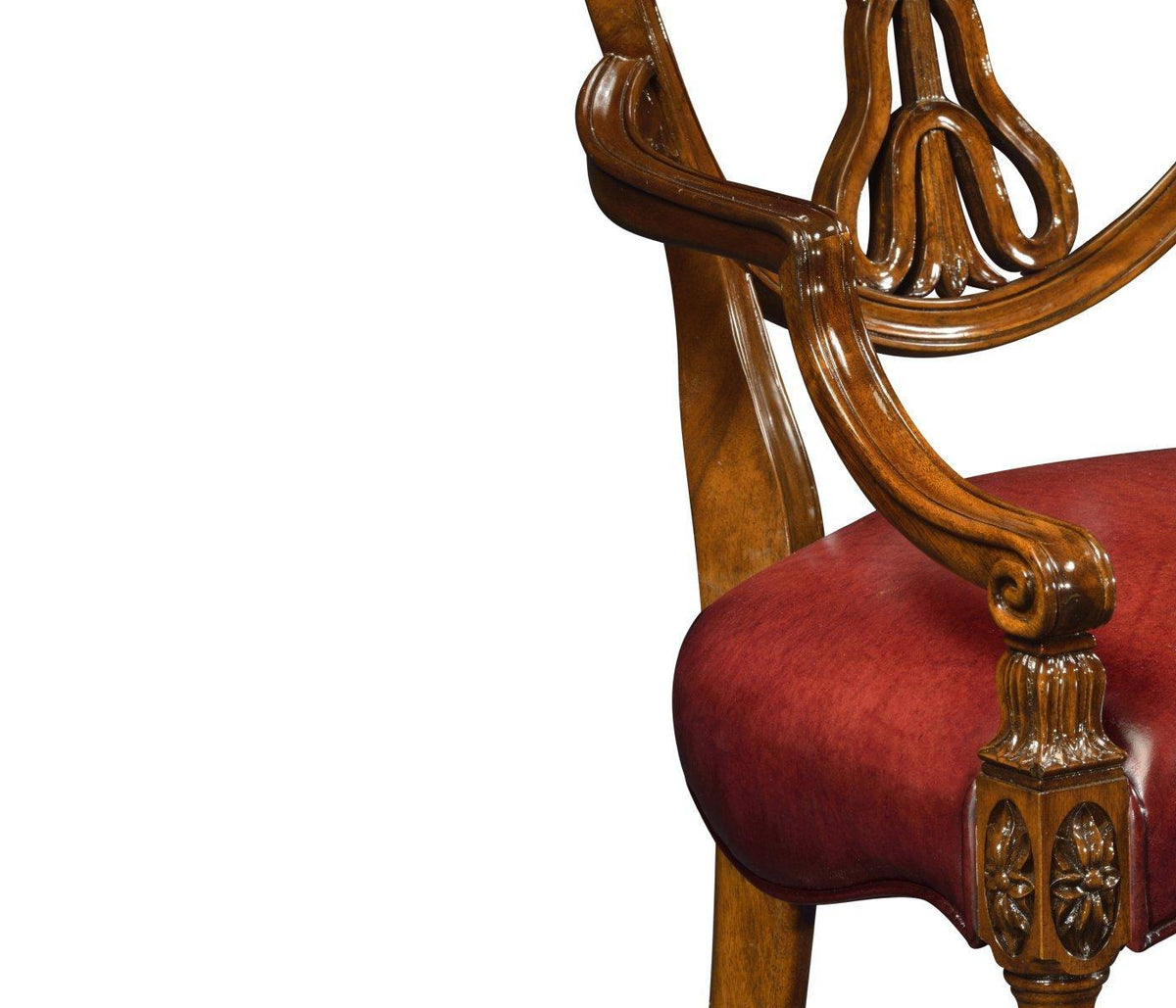 Jonathan Charles Dining Armchair Shield Back Renaissance in Leather.