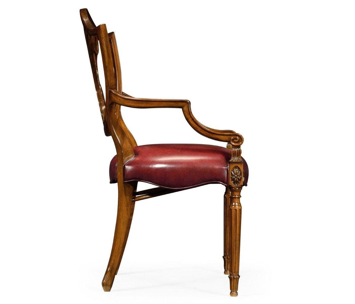 Jonathan Charles Dining Armchair Shield Back Renaissance in Leather.