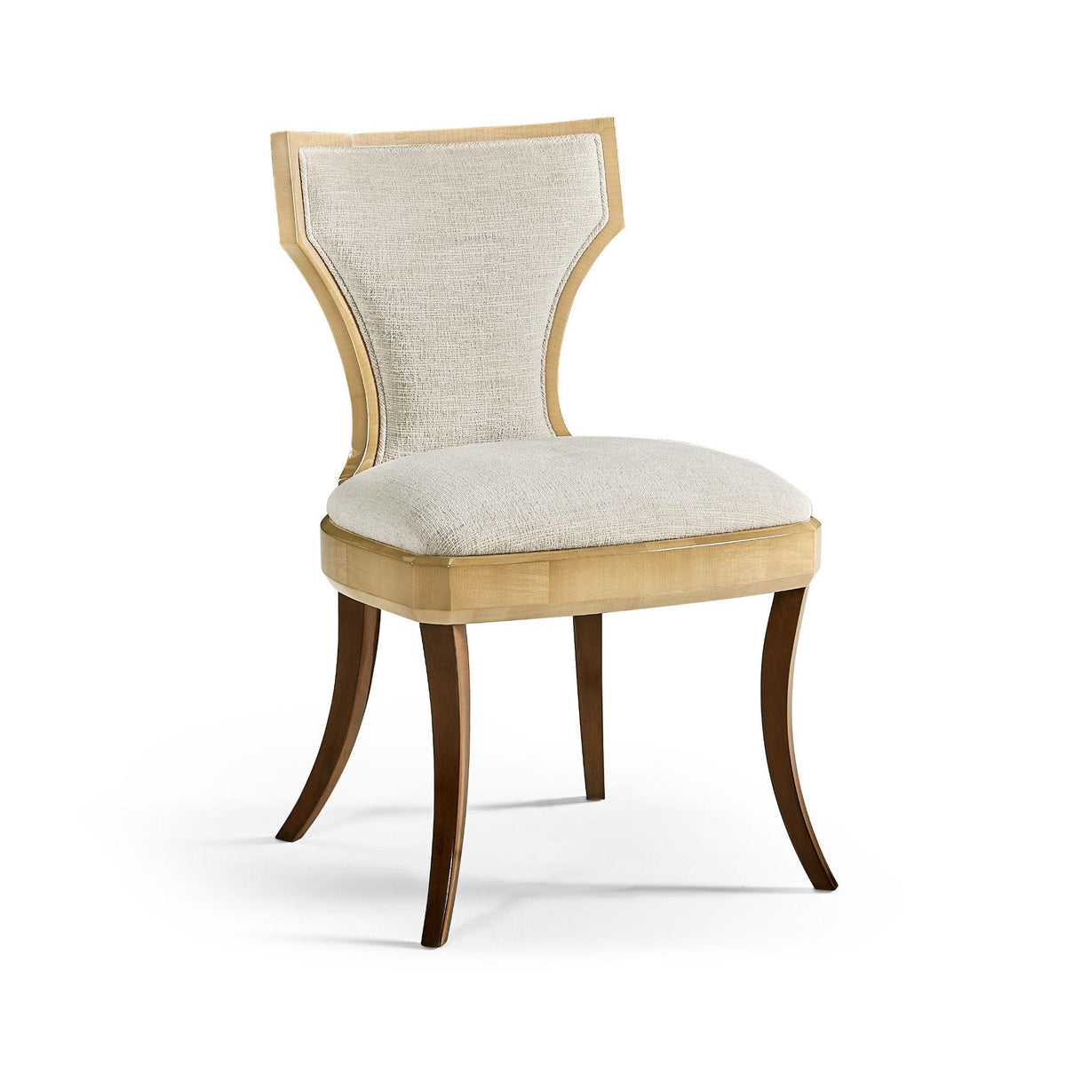 Jonathan Charles Dining Chair Champagne in Shambala Fabric.