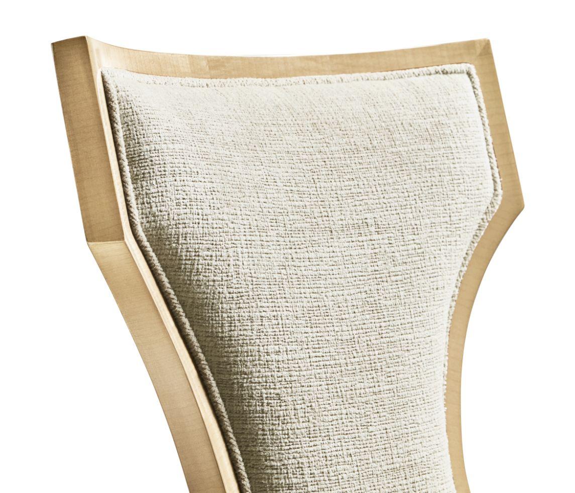 Jonathan Charles Dining Chair Champagne in Shambala Fabric.