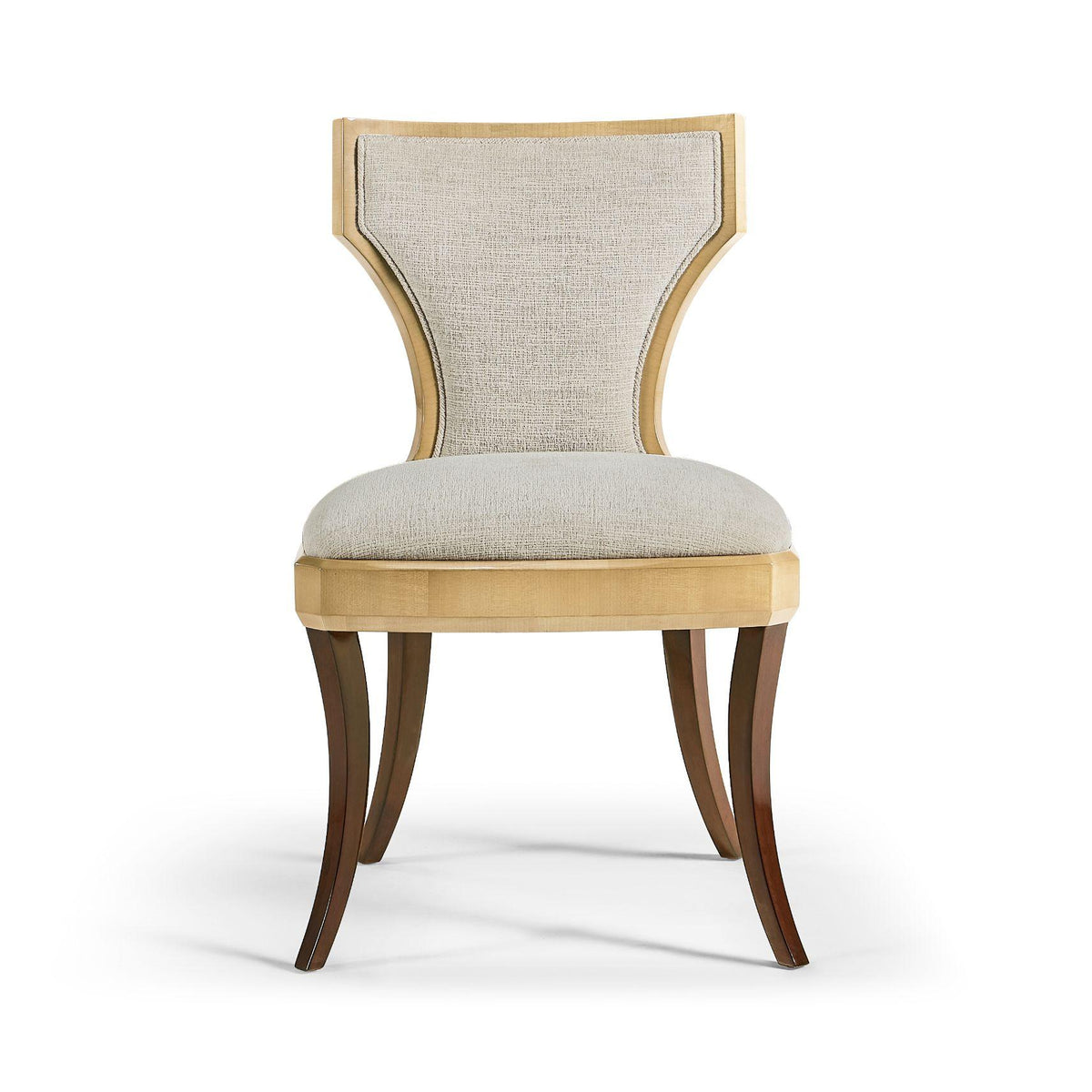 Jonathan Charles Dining Chair Champagne in Shambala Fabric.