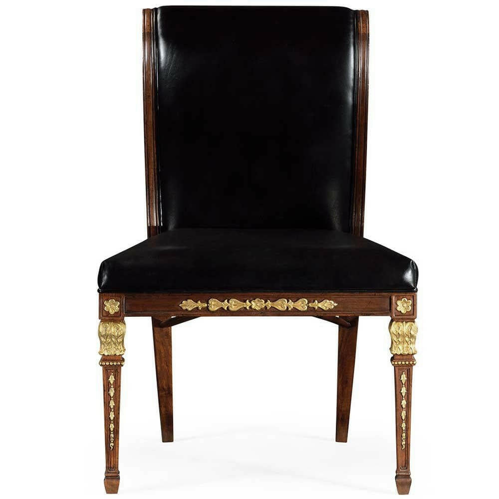 Jonathan Charles Dining Chair Empire in Black Leather.