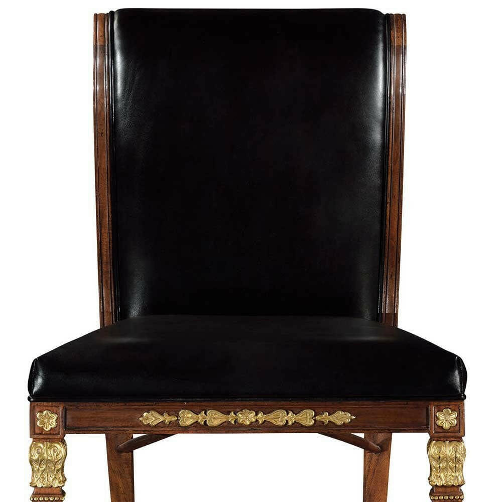 Jonathan Charles Dining Chair Empire in Black Leather.