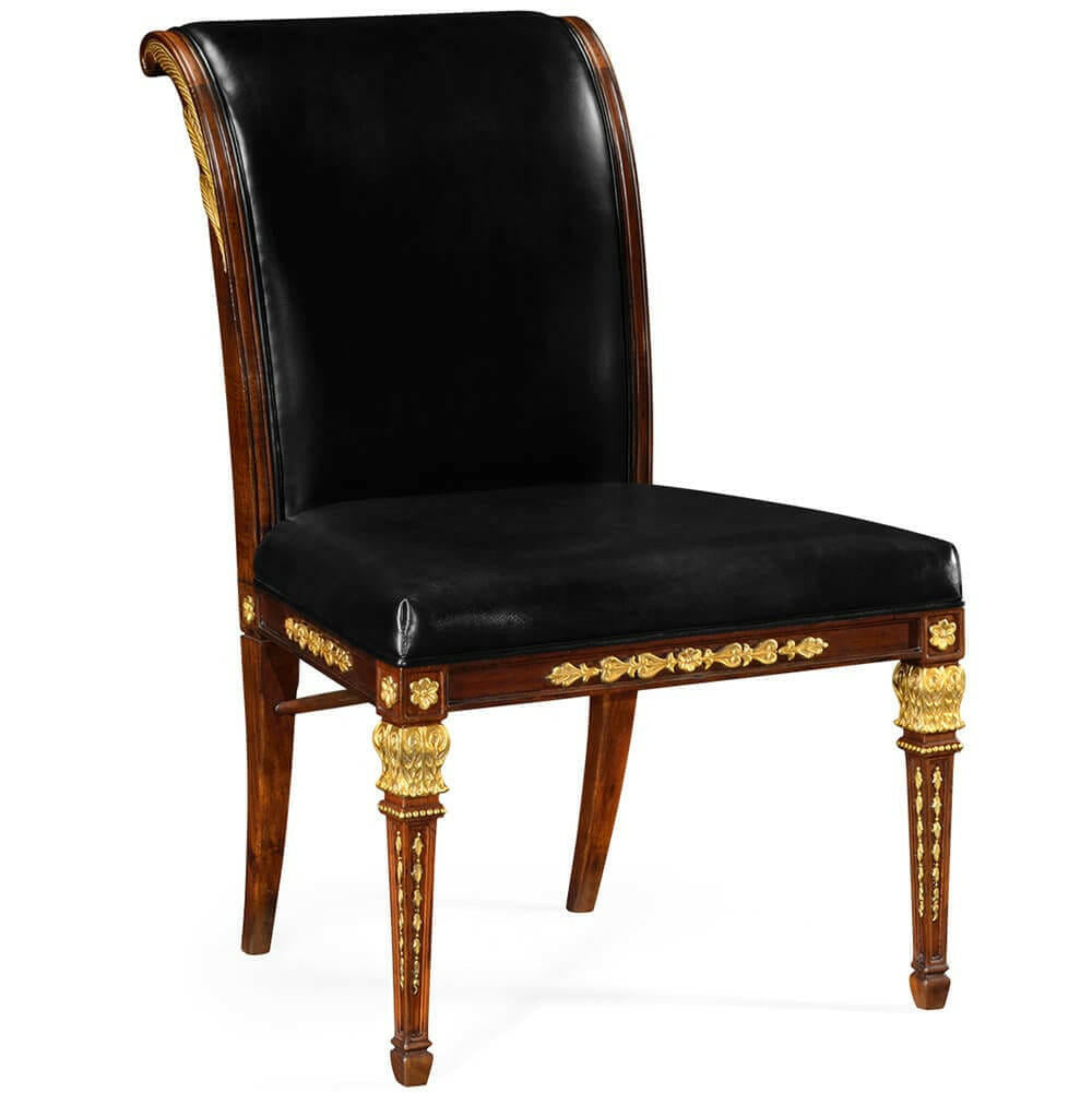 Jonathan Charles Dining Chair Empire in Black Leather.