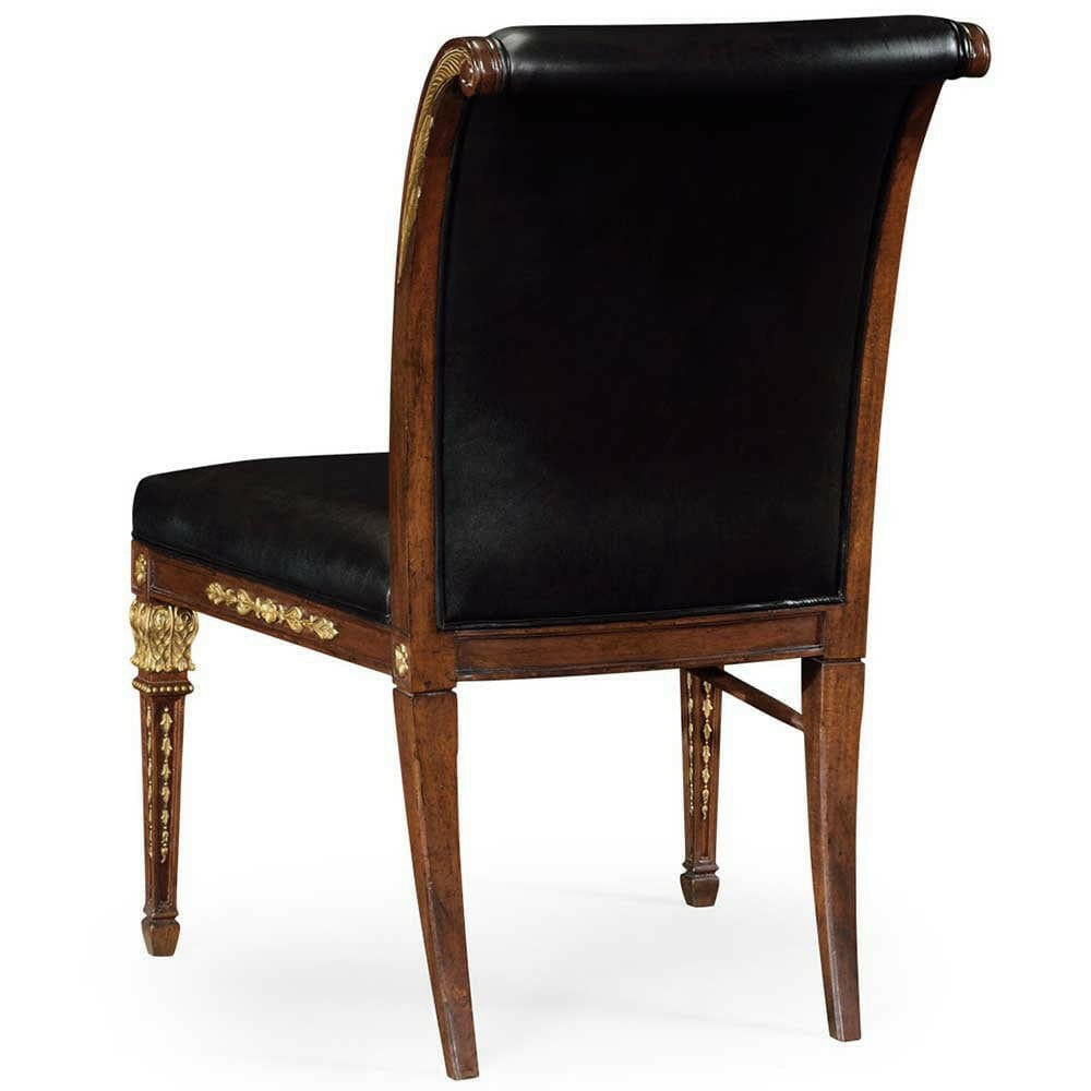 Jonathan Charles Dining Chair Empire in Black Leather.